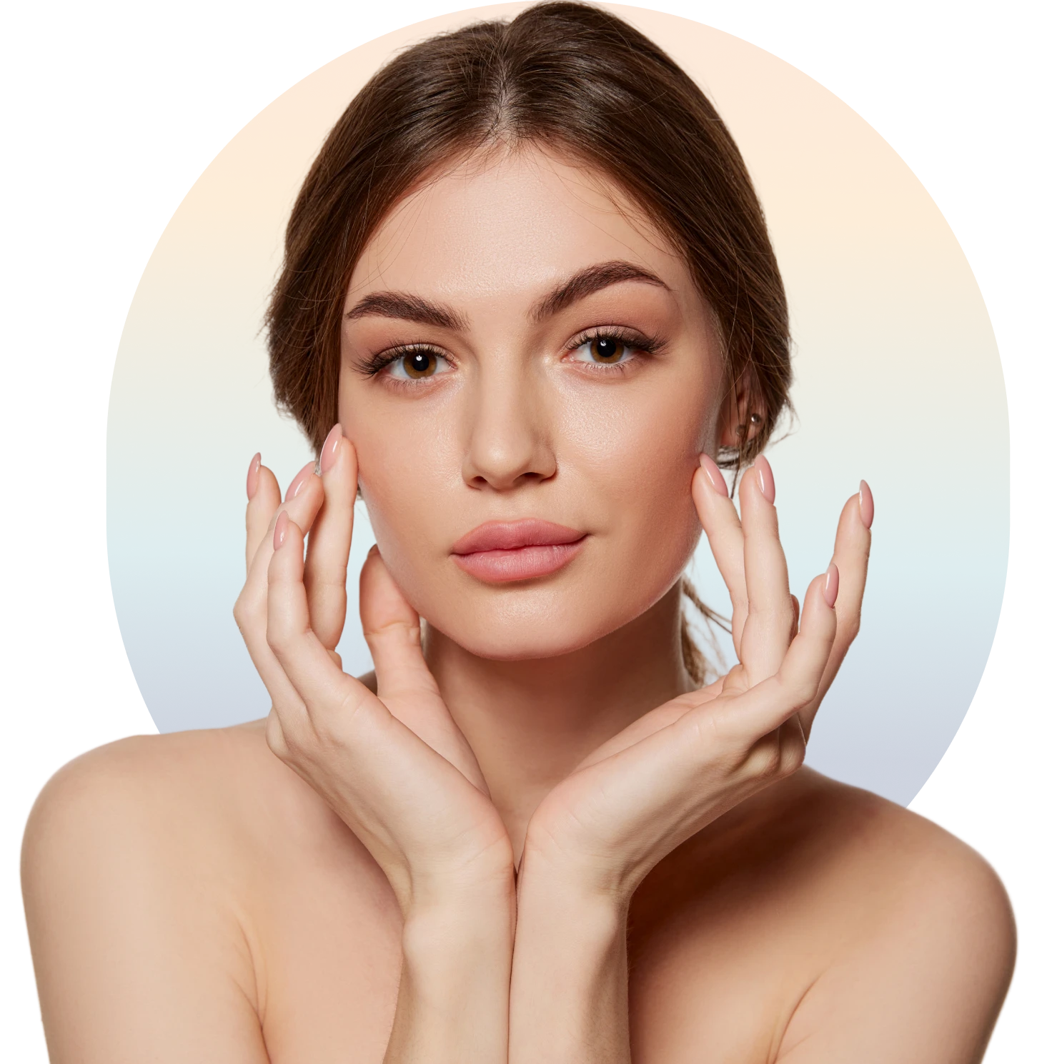 Elegant woman with natural makeup