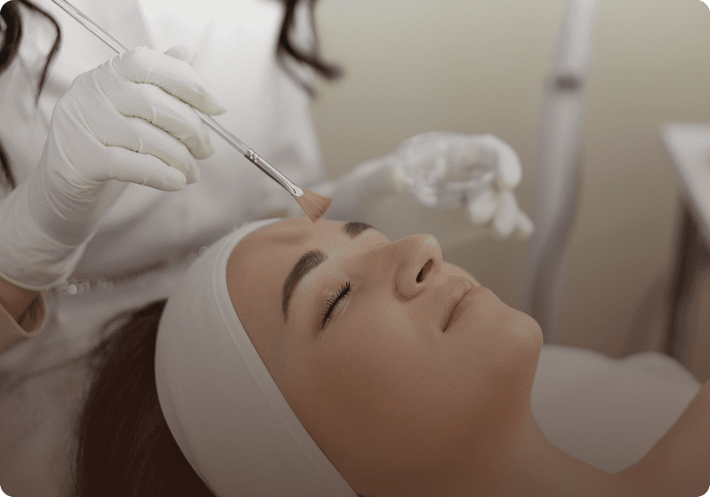 Facial treatment with brush application