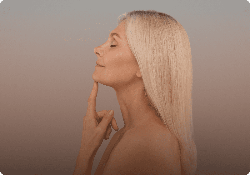 Woman with closed eyes, serene expression