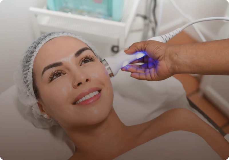 Facial treatment with handheld device