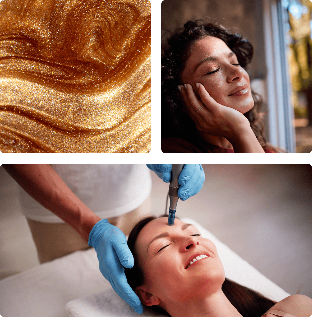 Skincare professional applying facial treatment